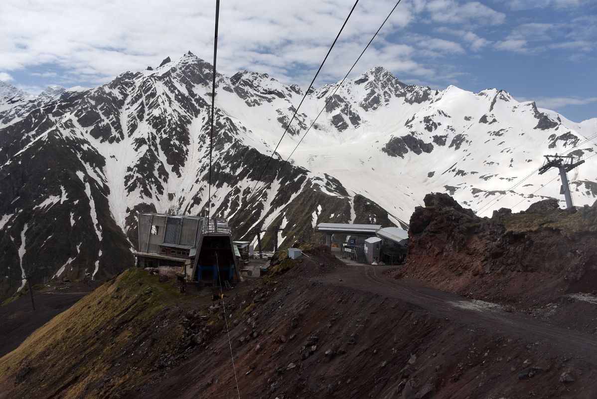 03C Looking Back At Krugozor Cable Car Station With Cheget Above On The Way To Mir Station 3500m To Start The Mount Elbrus Climb